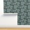 Emerald Modern Floral Botanical Blush Custom Pre-pasted Wallpaper by Spoonflower Pre-Pasted Wallpaper 2FT Wide